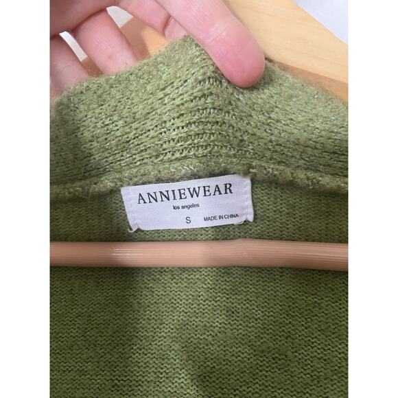 Anniewear Los Angeles Olive Green Duster Cardigan Wool Blend Size Small - Picture 2 of 4